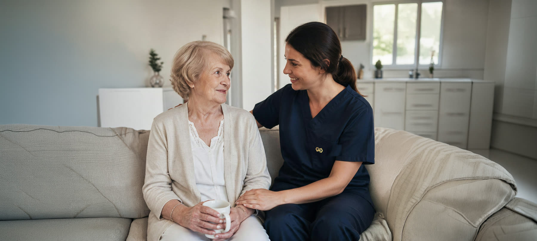 Cottonwood caregivers and residents in a shared moment of daily life and care
